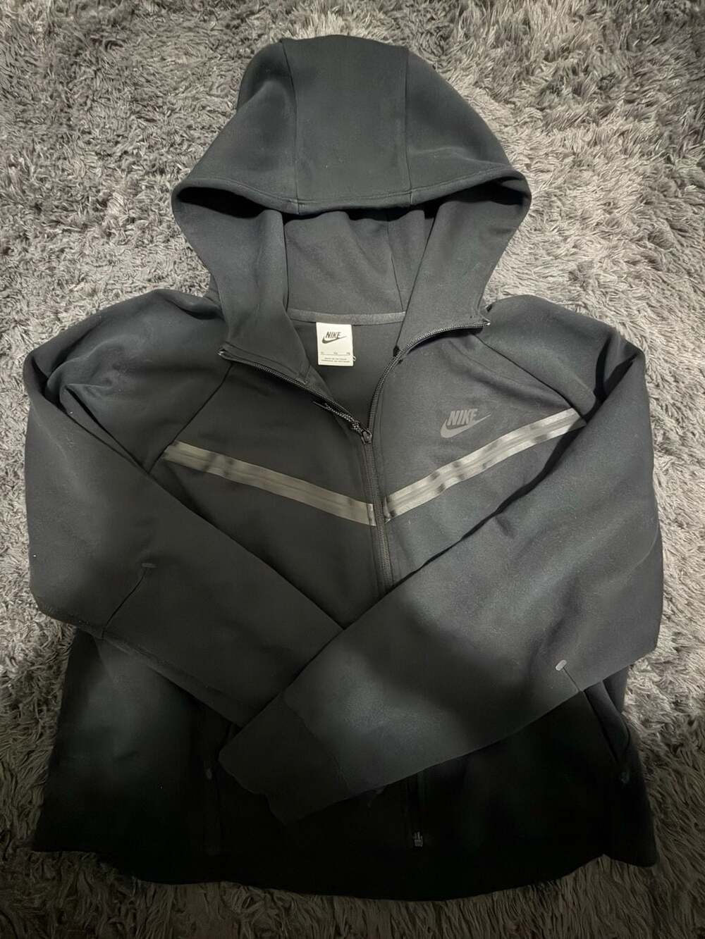 Nike Tech Fleece Full Zip Hoodie Size XL Black